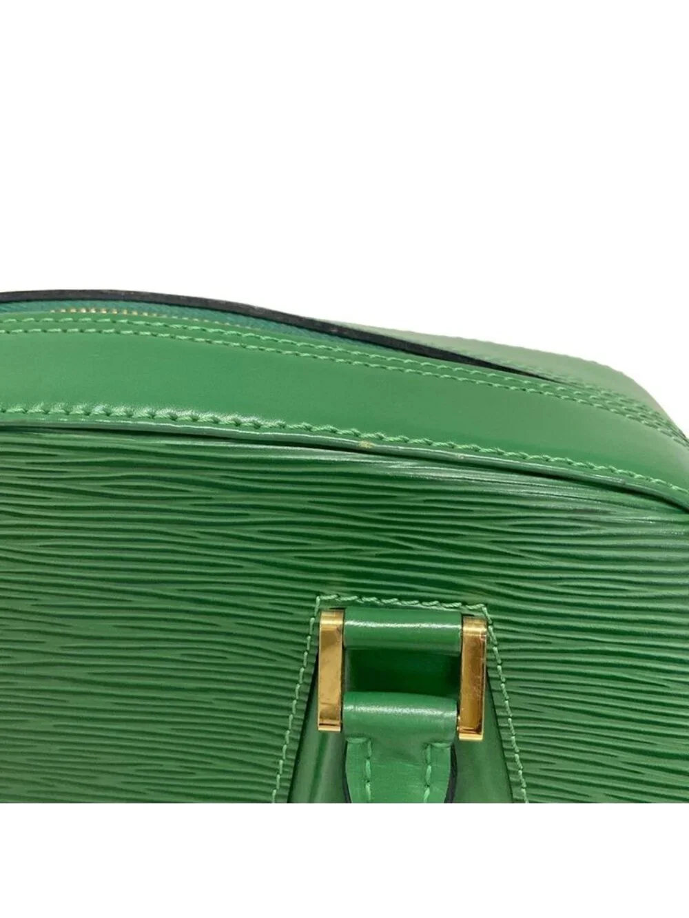Louis Vuitton Handbag Epi Blanc Borneo Green Leather